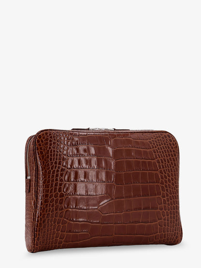 Croco print leather laptop pouch thumbnail