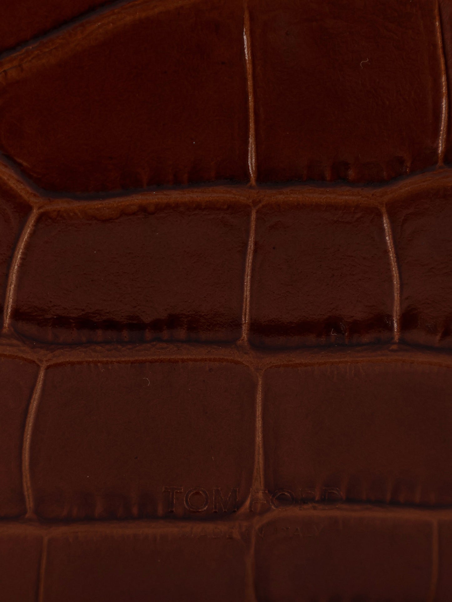 Croco print leather laptop pouch