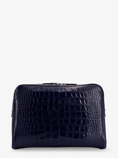 Croco print leather laptop pouch thumbnail