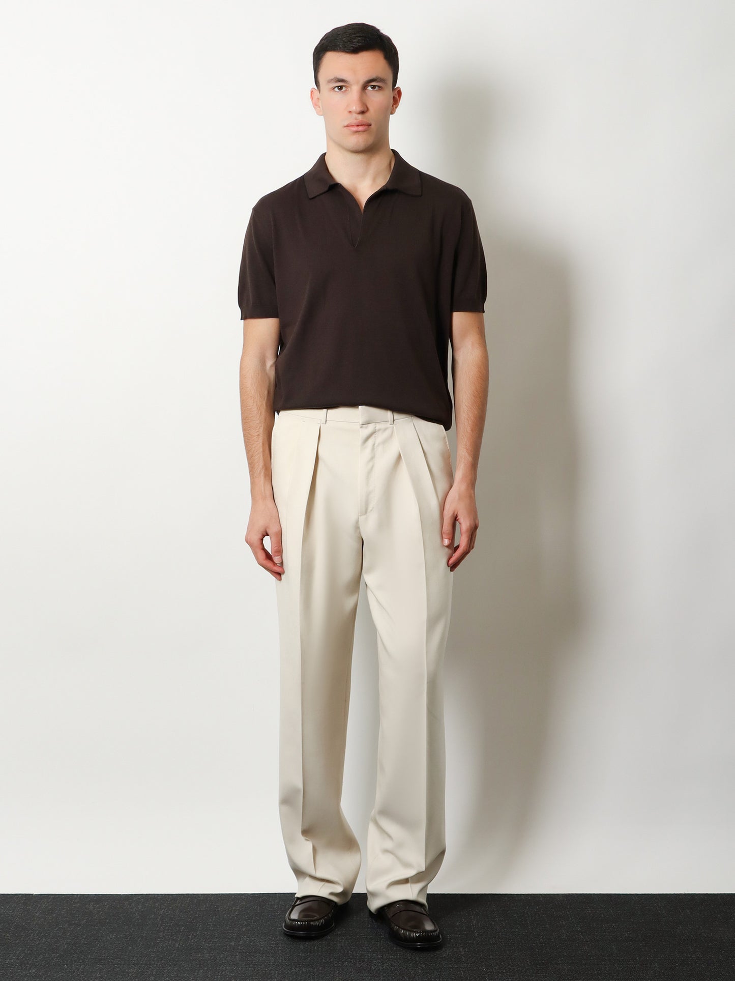 Cotton and silk blend polo shirt