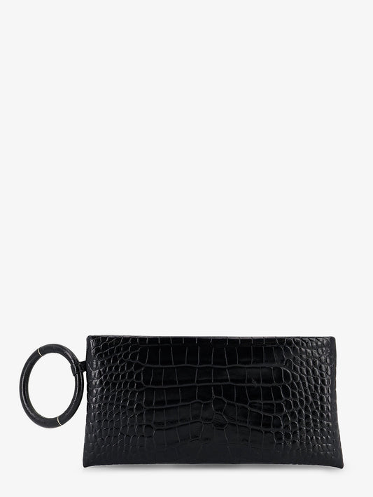 Aura crocodile-print leather clutch bag