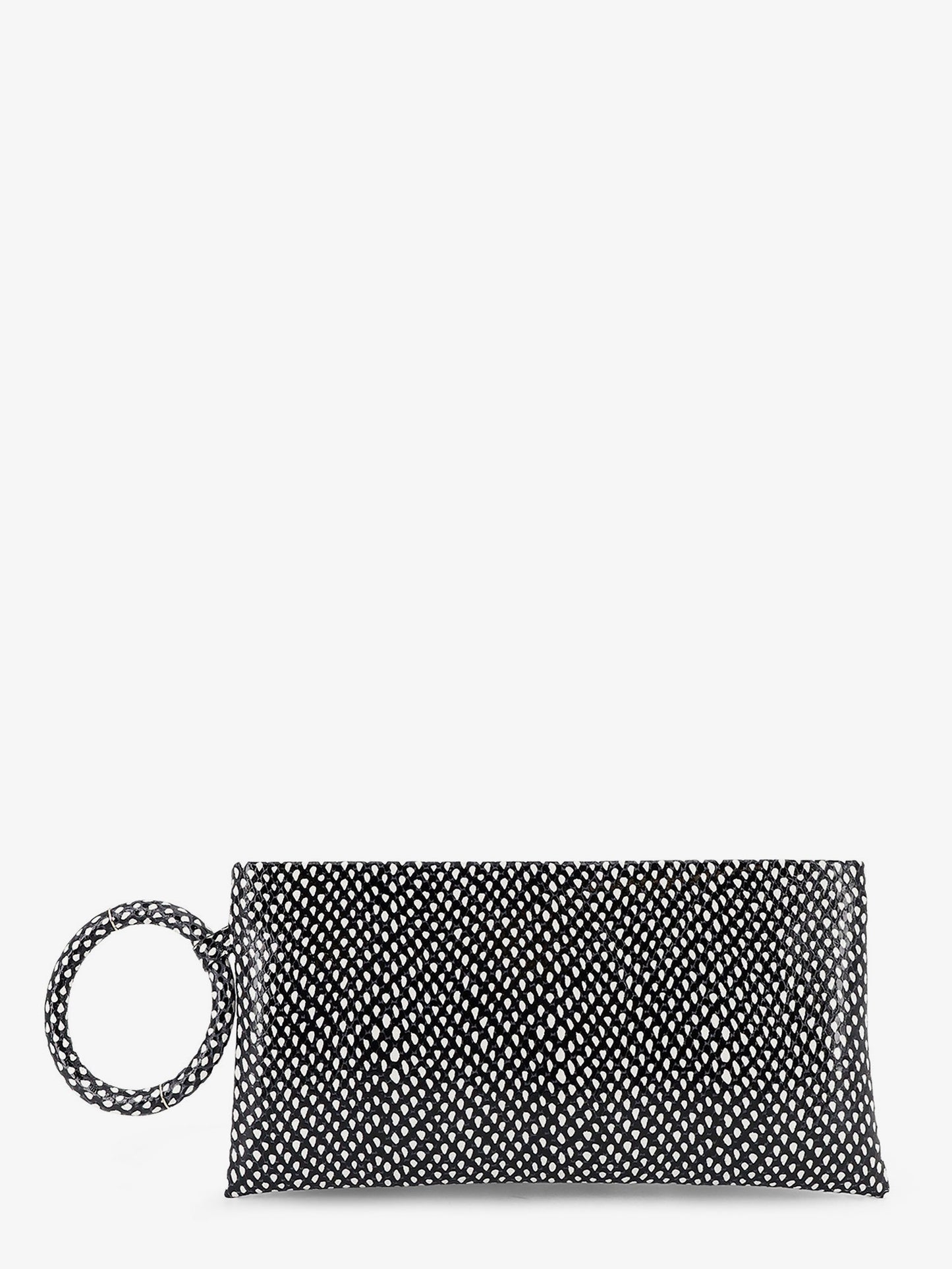 Aura leather clutch bag with snake motif