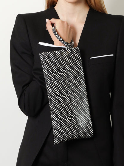 Aura leather clutch bag with snake motif thumbnail