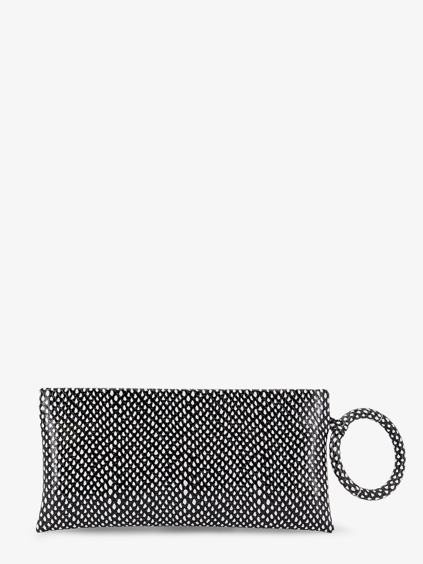 Aura leather clutch bag with snake motif
