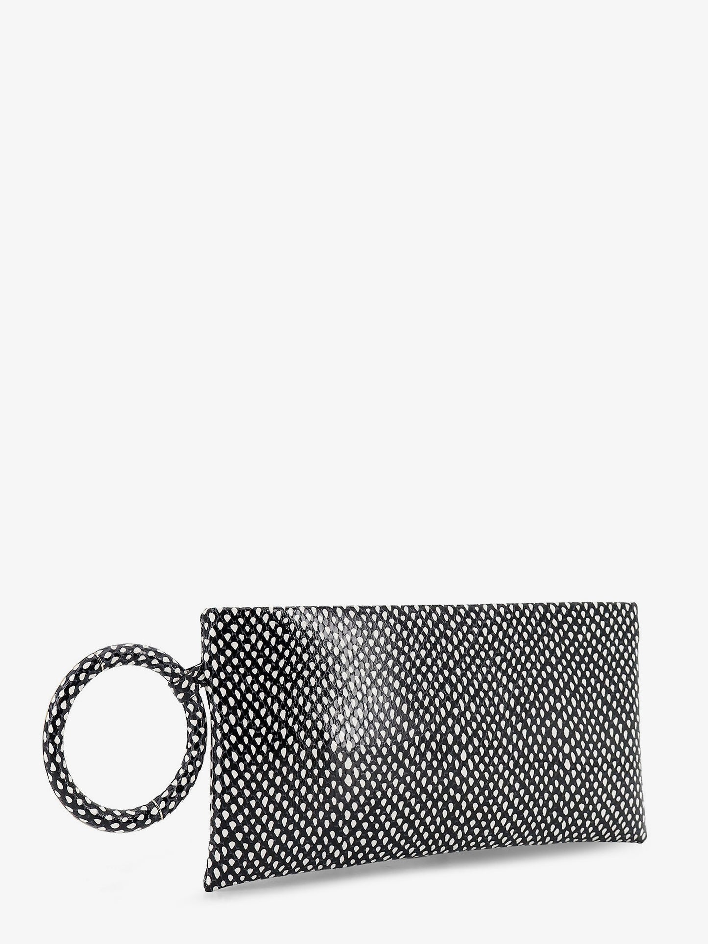 Aura leather clutch bag with snake motif