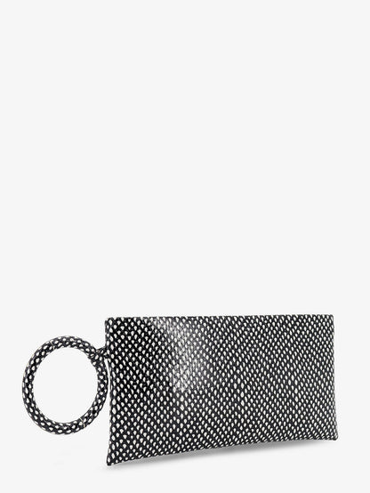 Aura leather clutch bag with snake motif thumbnail