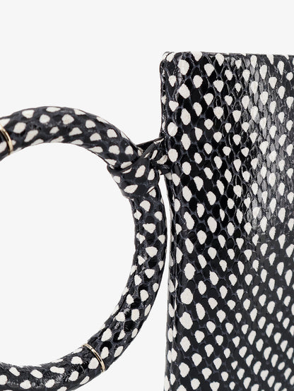 Aura leather clutch bag with snake motif thumbnail