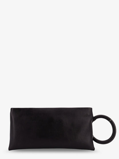 Aura leather clutch bag with lettering logo on the front thumbnail