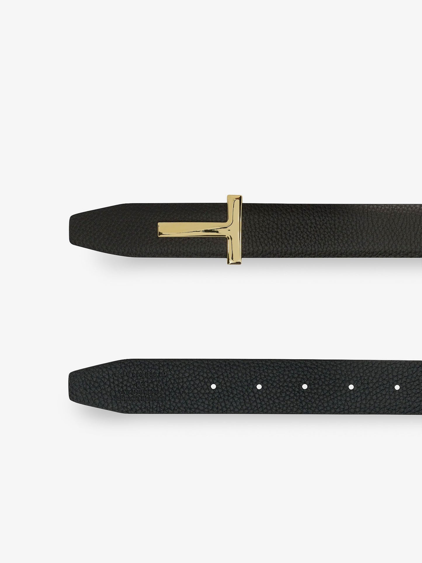 Reversible hammered leather belt