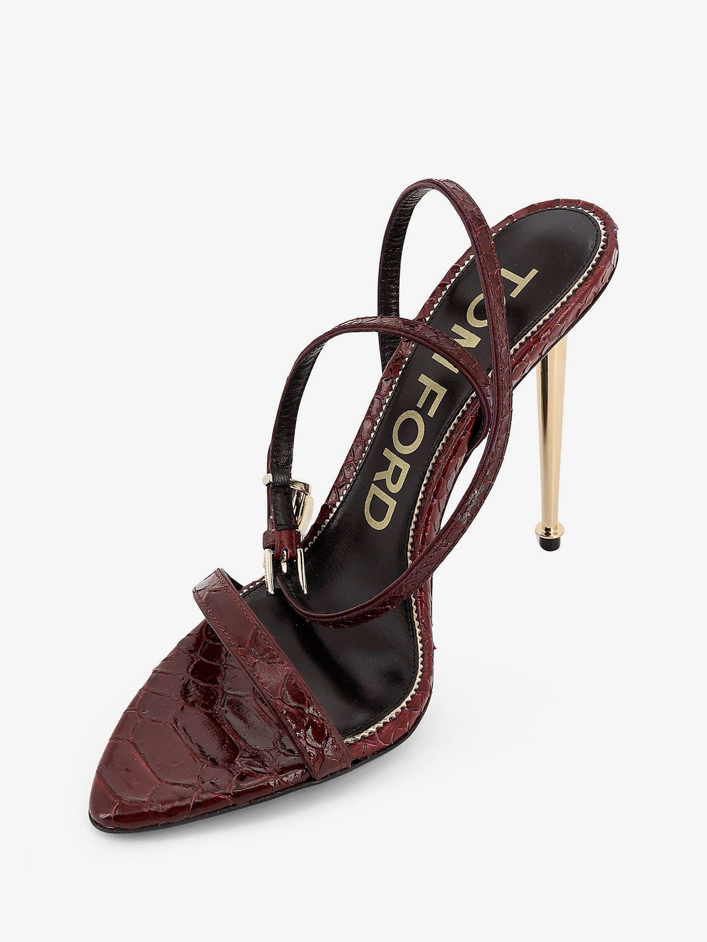 Laminated leather sandals with iconic padlock