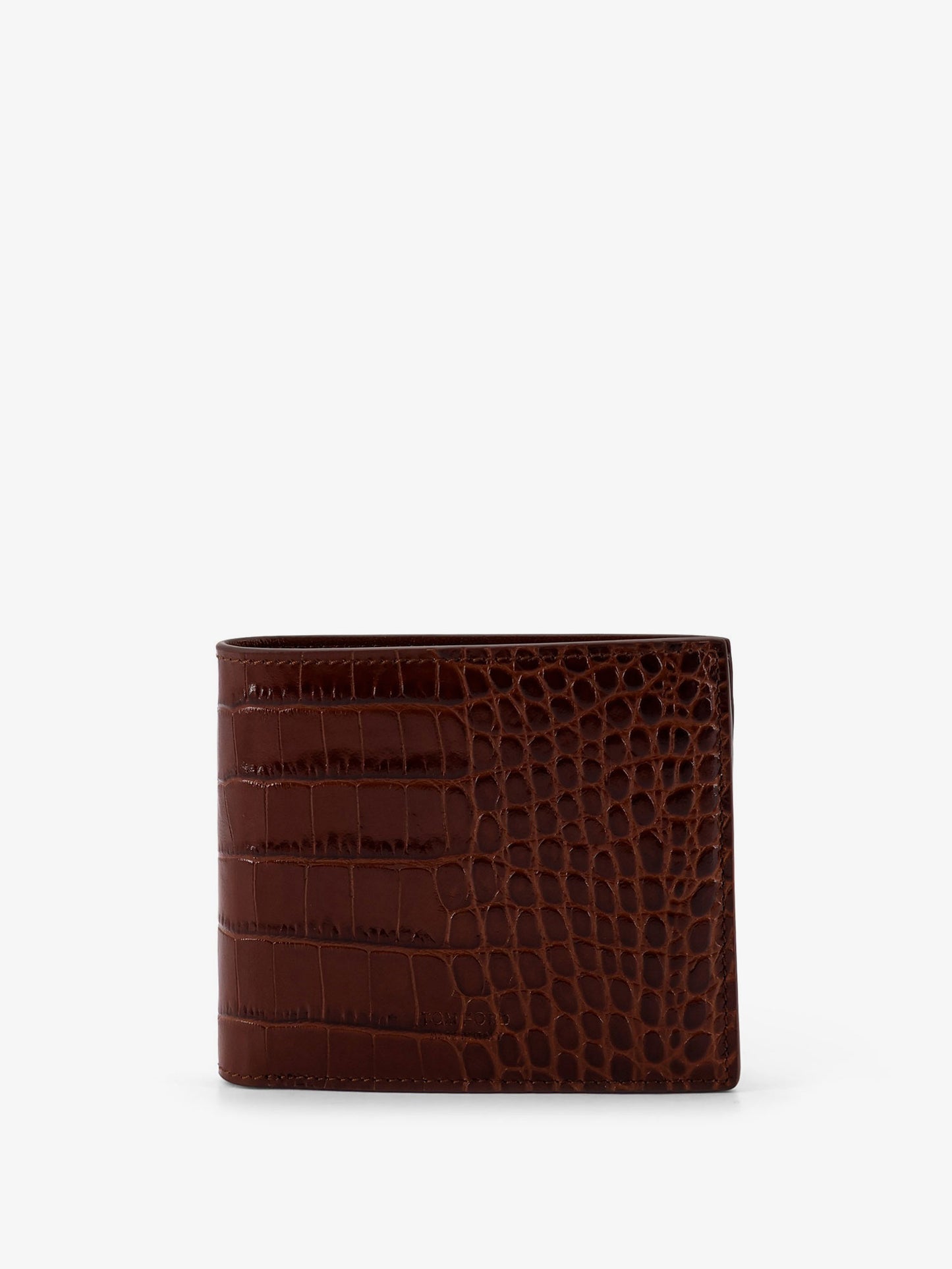 Croco print leather wallet