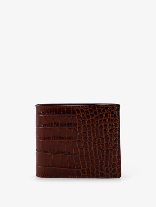 Croco print leather wallet