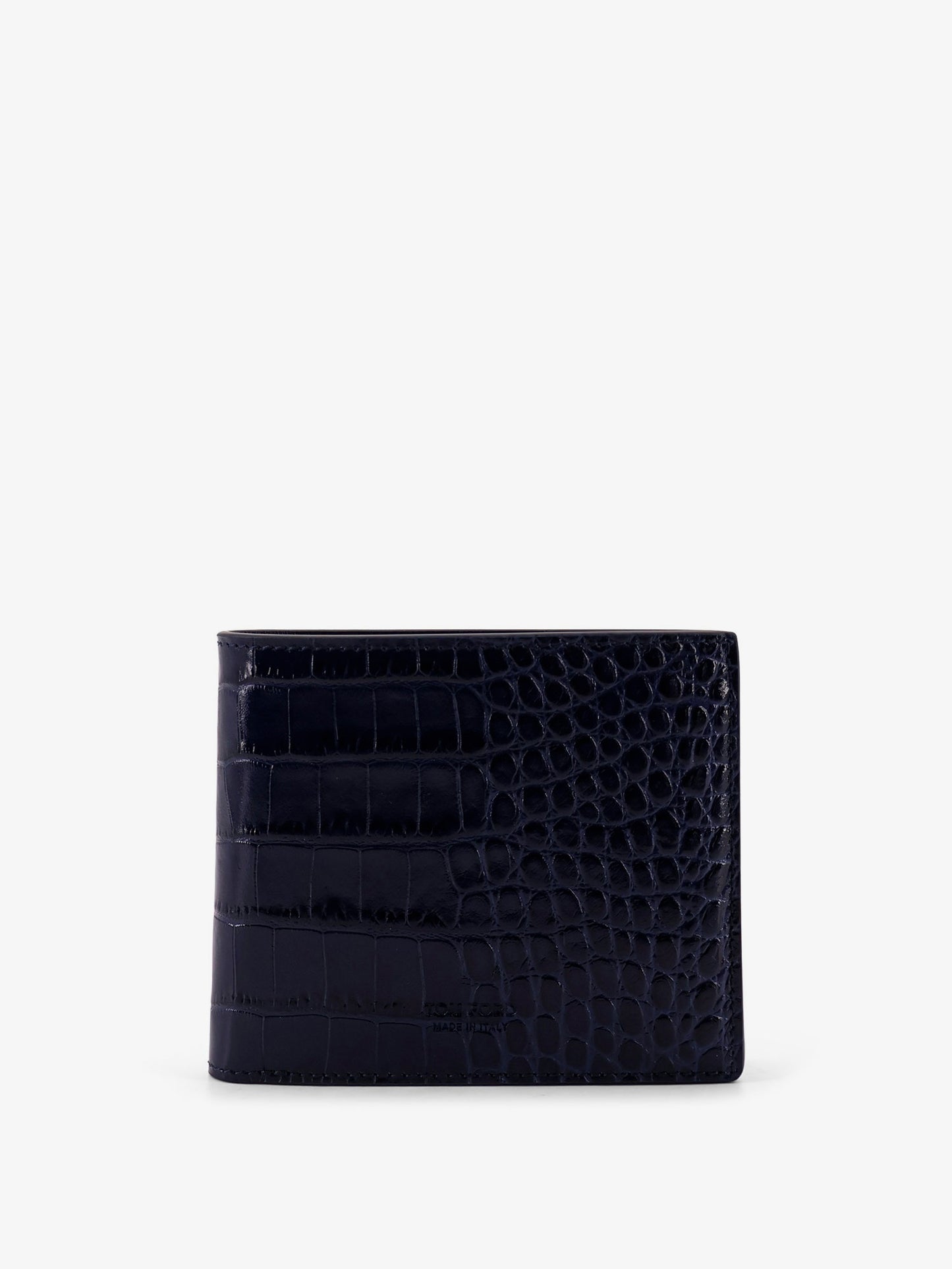 Croco print leather wallet