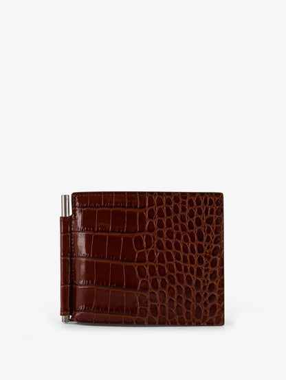Leather wallet with croco print thumbnail