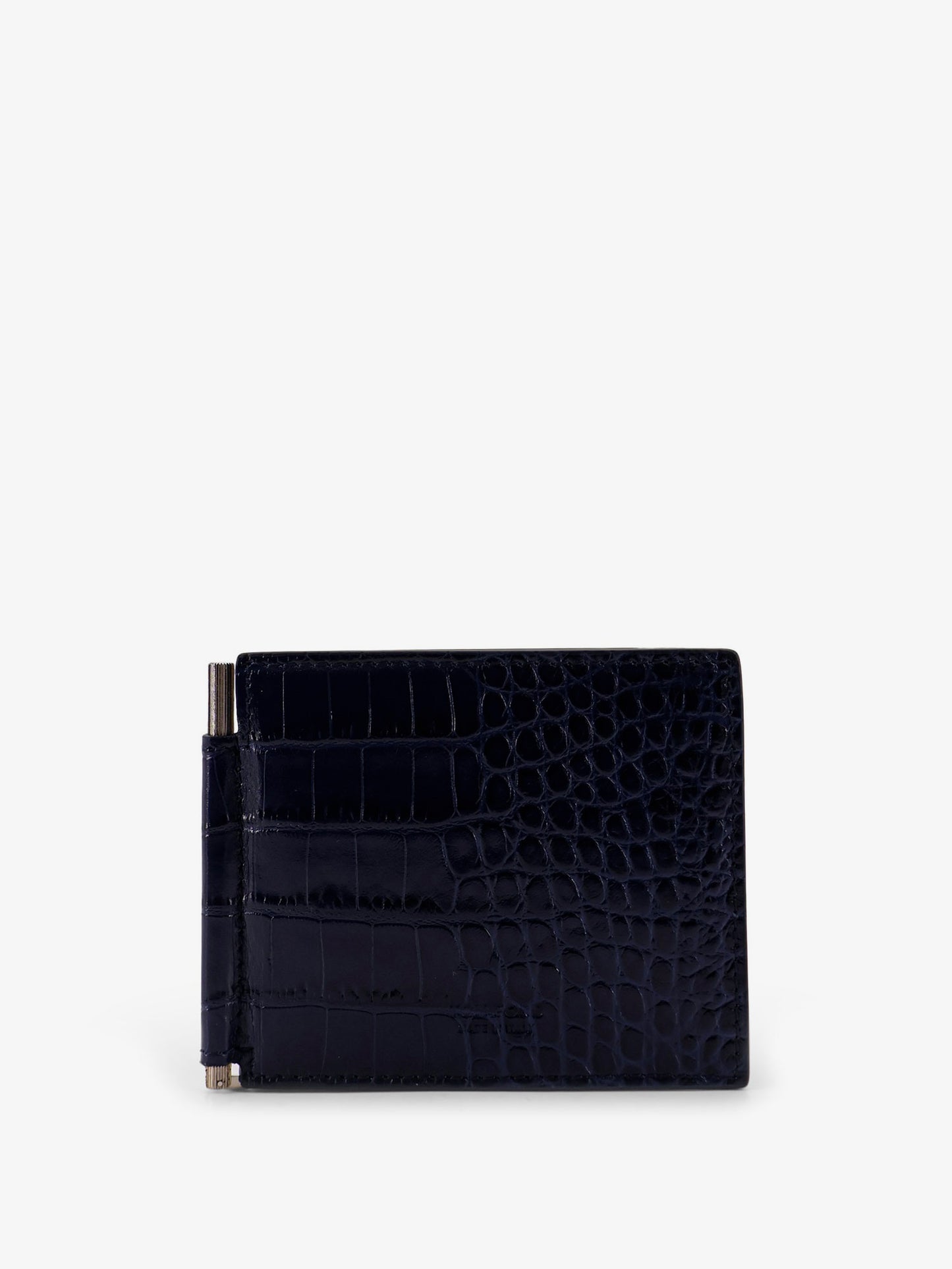 Croco print leather wallet