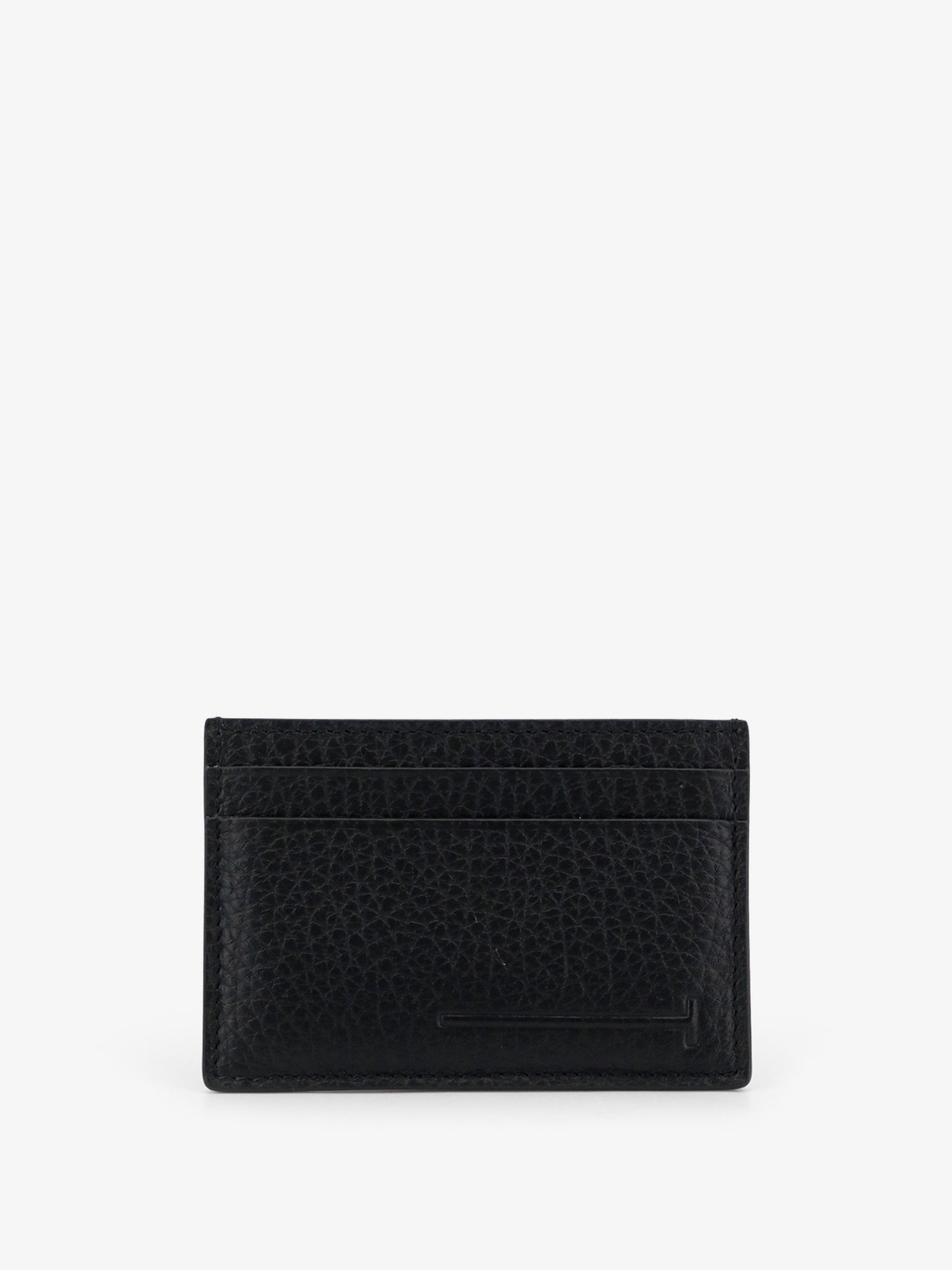 Leather card holder with embossed logo