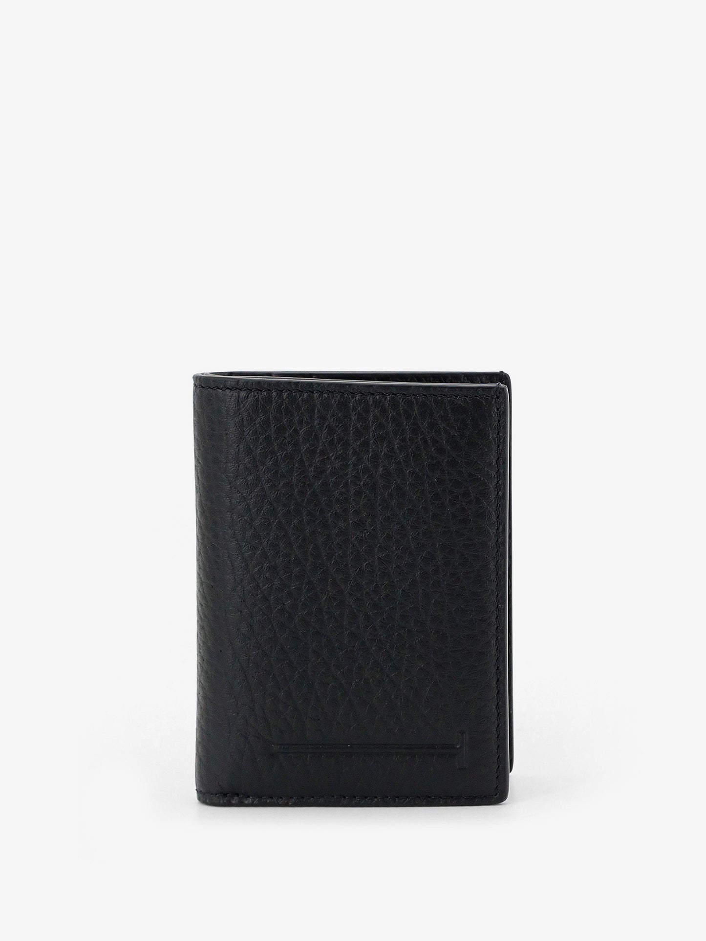 Leather card holder with embossed logo