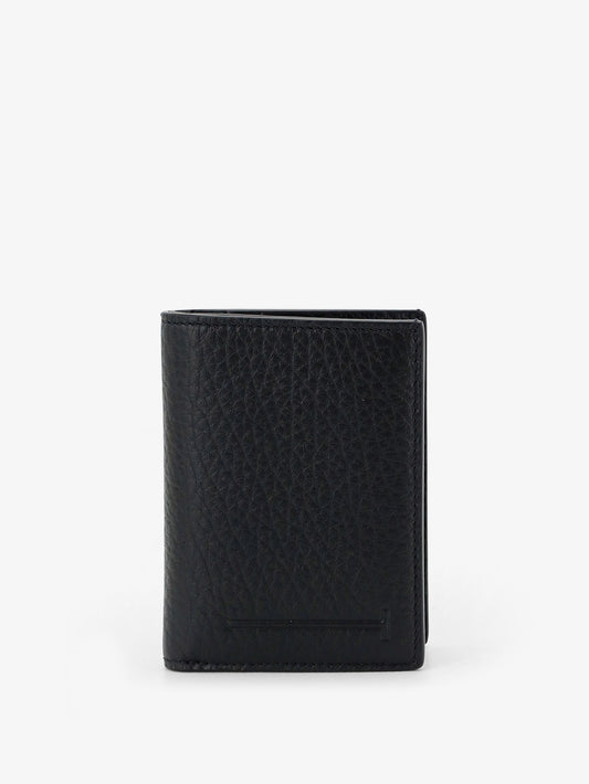 Leather card holder with embossed logo