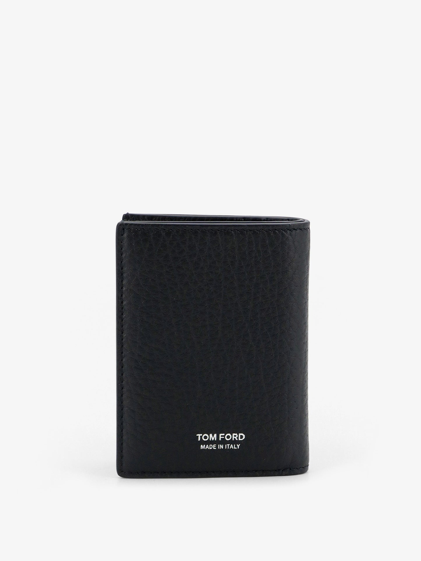 Leather card holder with embossed logo