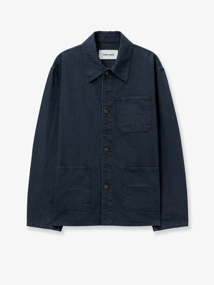 Cotton jacket with denim effect thumbnail