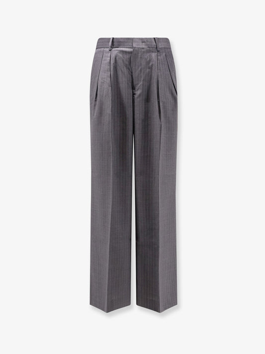 Wool blend trousers with striped motif