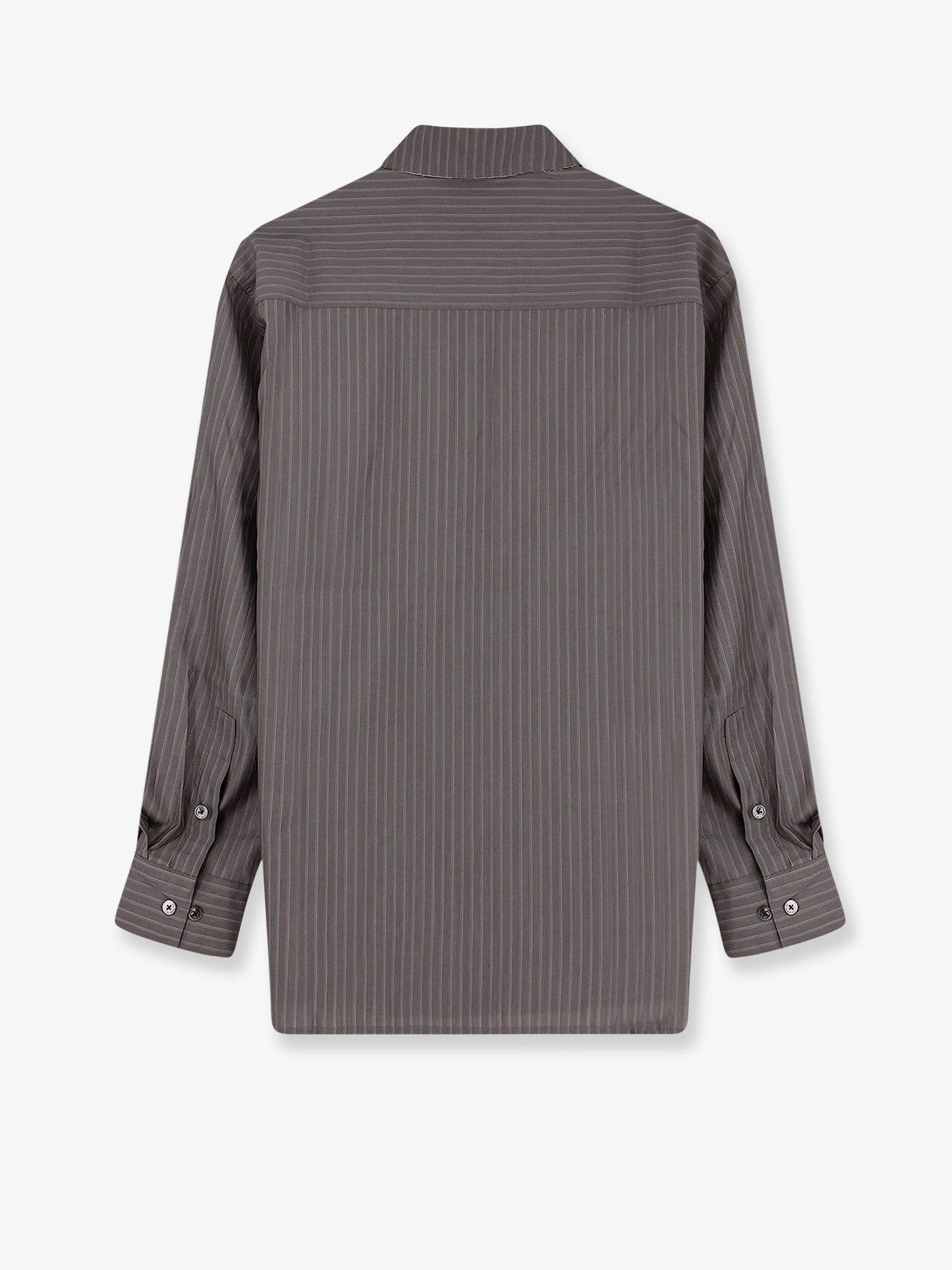 Silk and wool blend shirt with striped pattern