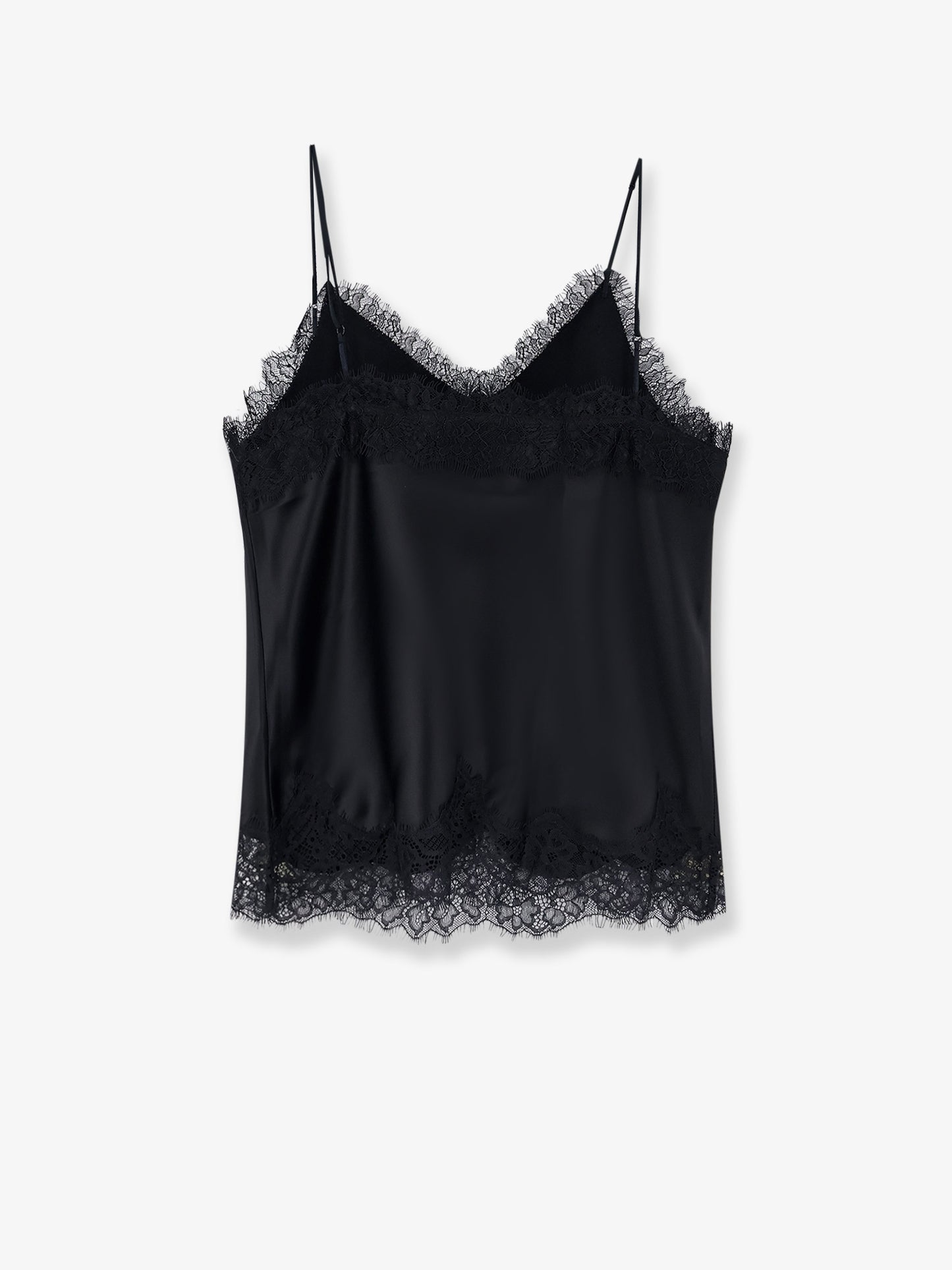 Satin top with lace profiles