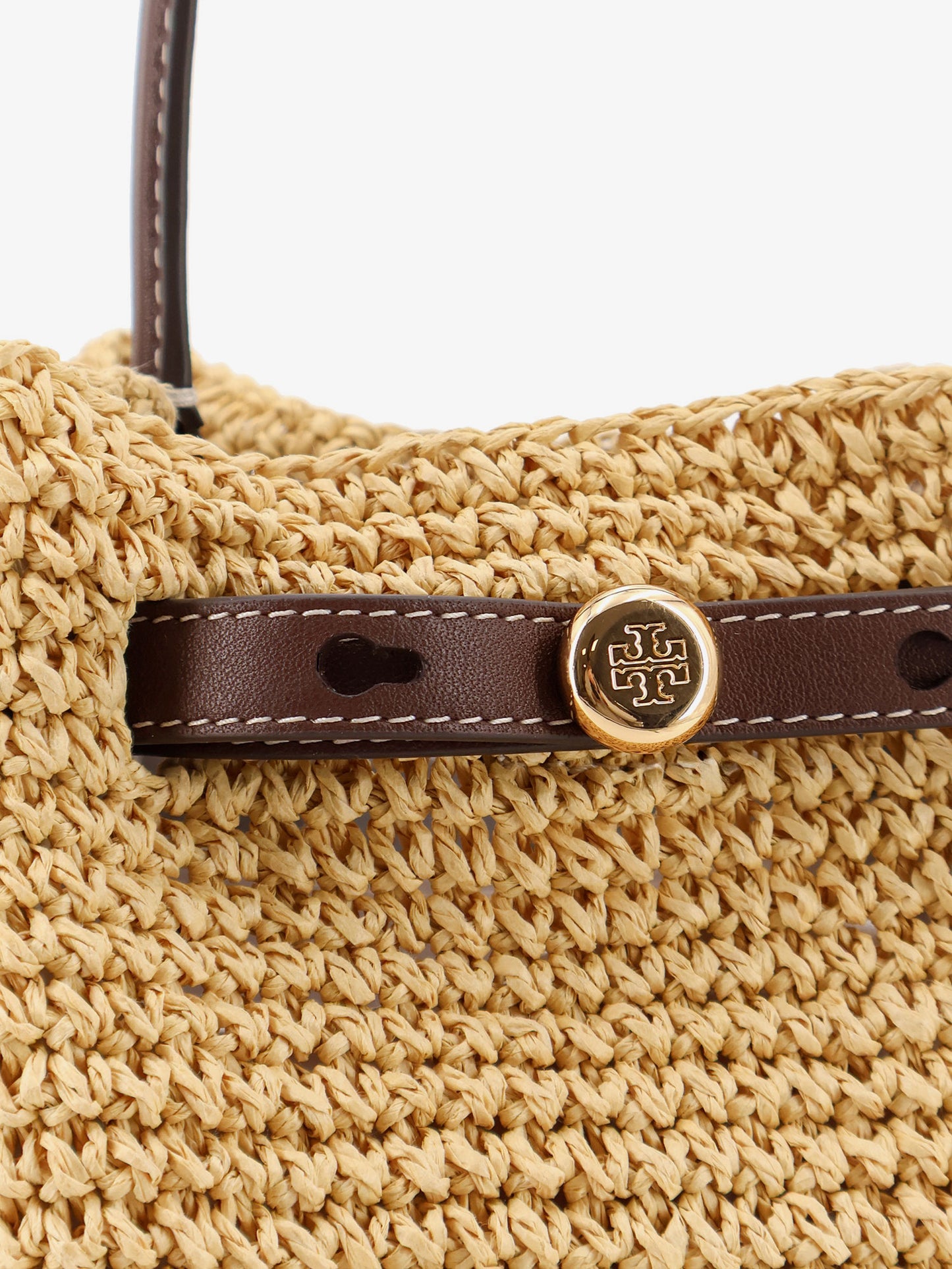 Romy raffia and leather bucket bag