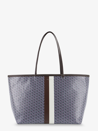 The Racer Tote shoulder bag in coated canvas with all-over logo thumbnail