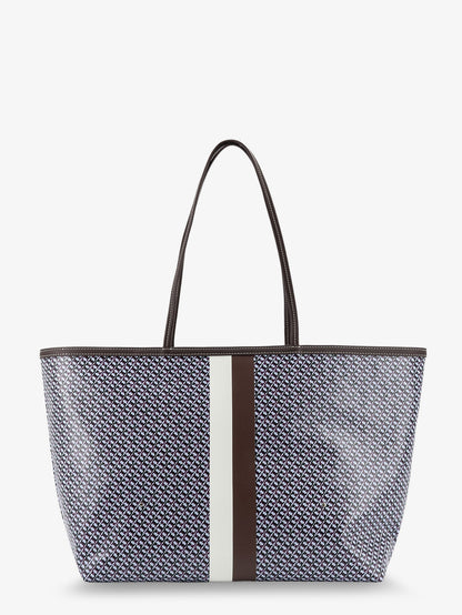 The Racer Tote shoulder bag in coated canvas with all-over logo thumbnail