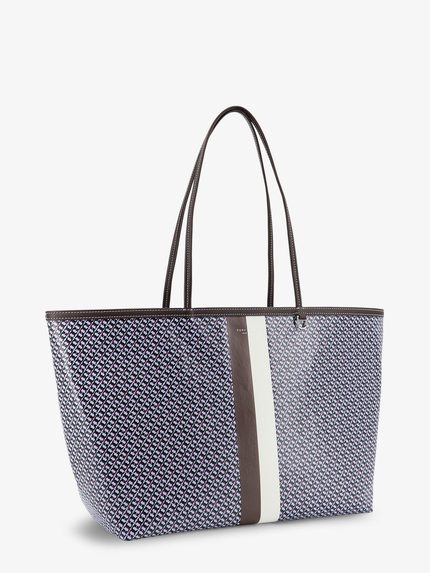 The Racer Tote shoulder bag in coated canvas with all-over logo