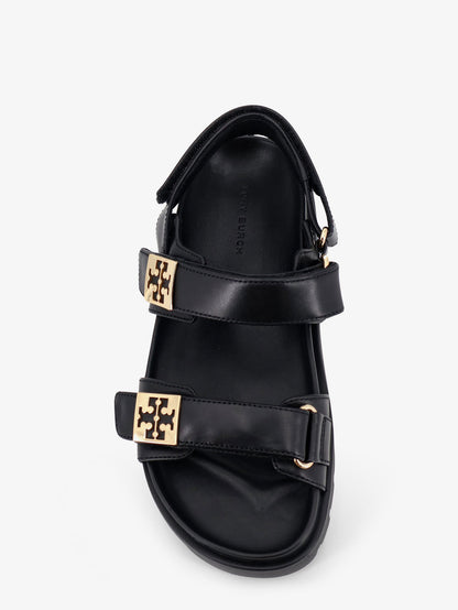 Mellow leather sandals with metal logo on the side thumbnail