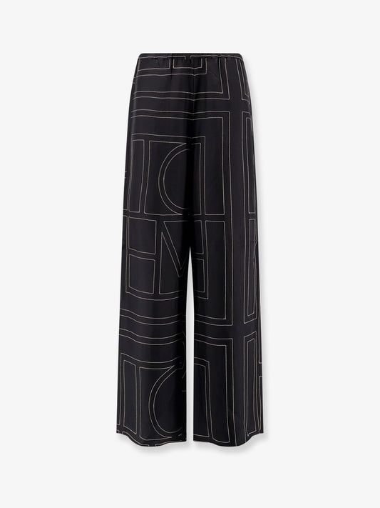 Monogram silk trousers
