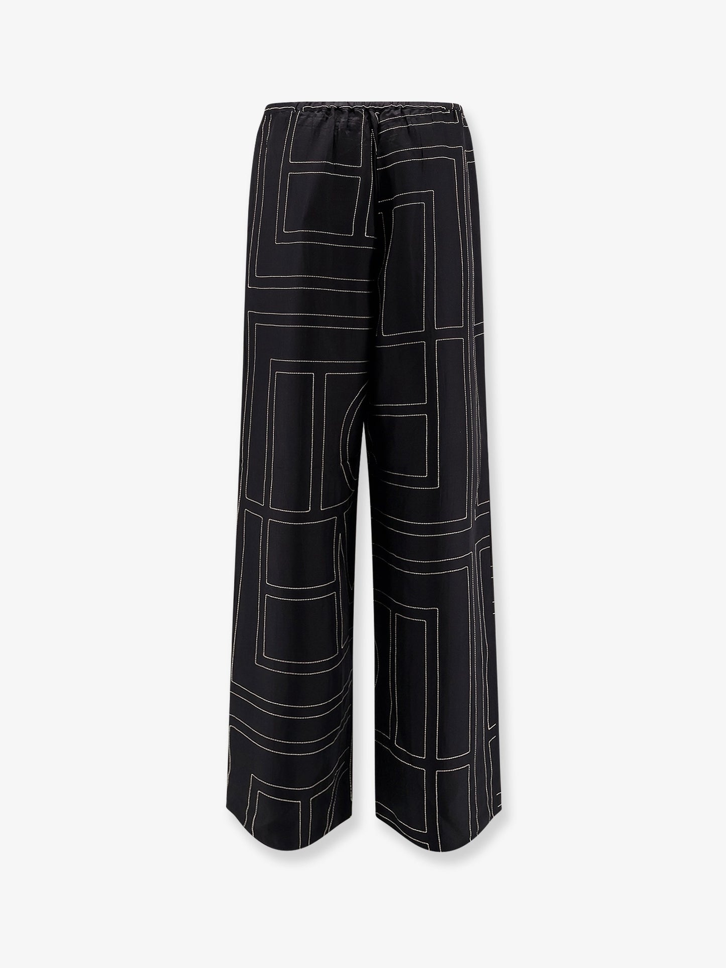 Monogram silk trousers