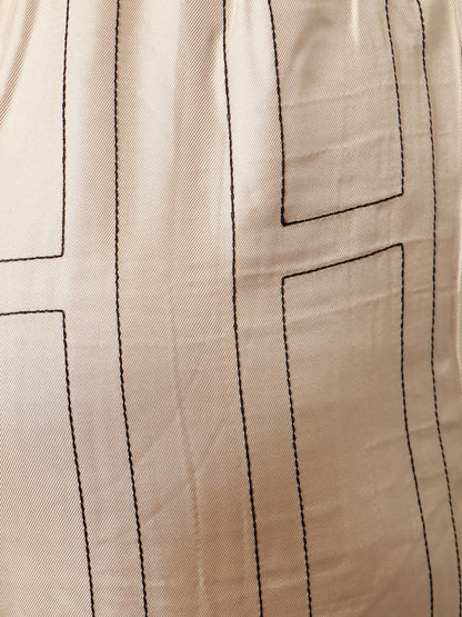 Pantaloni in seta con ricamo monogramma logo thumbnail