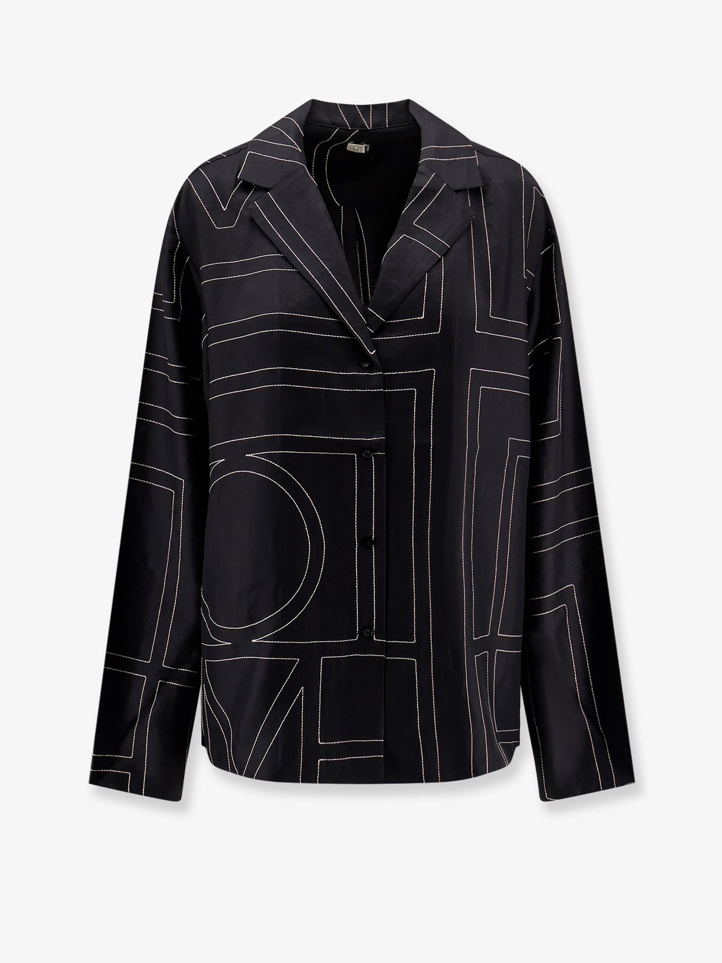 Silk shirt with all-over monogram