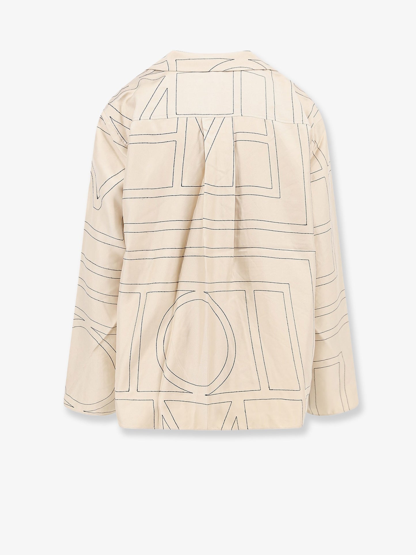 Silk shirt with monogram logo embroidery