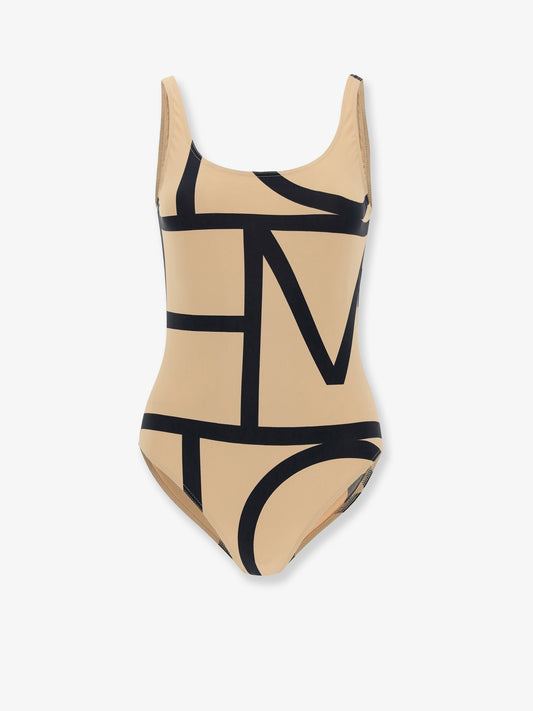 Monogram recycled nylon blend one-piece swimsuit