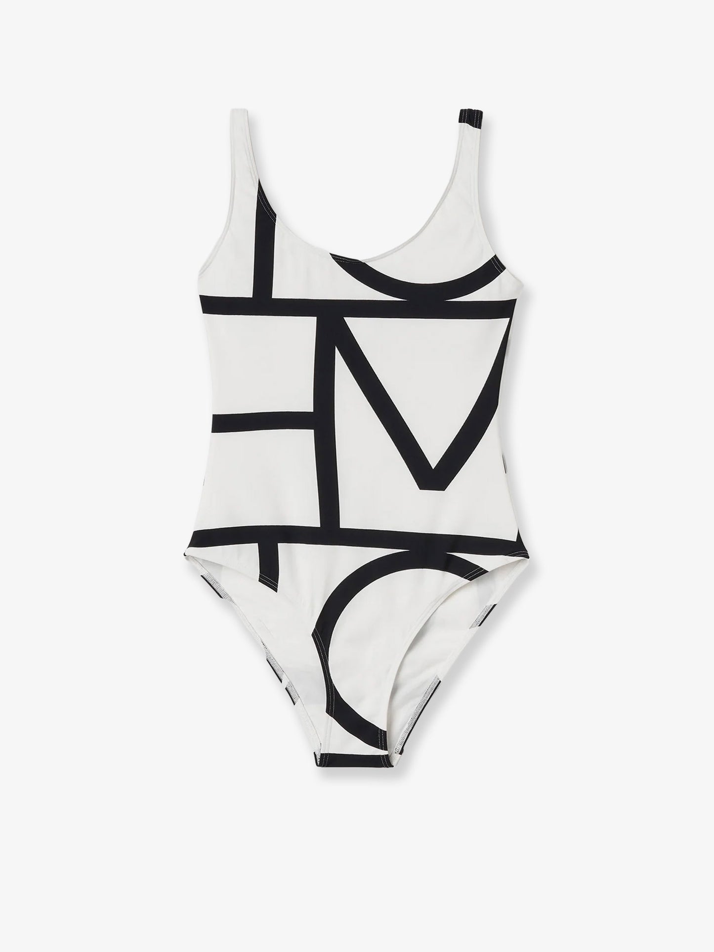 One-piece swimsuit with Monogram print