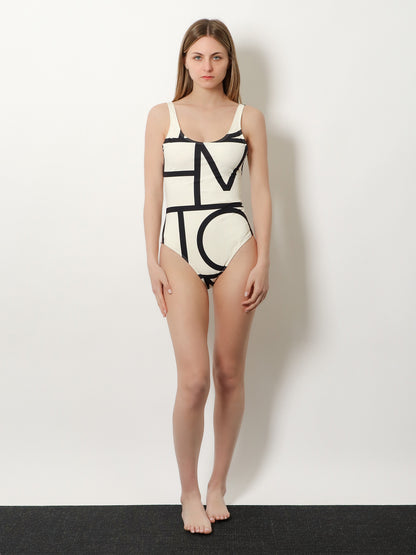 One-piece swimsuit with Monogram print thumbnail