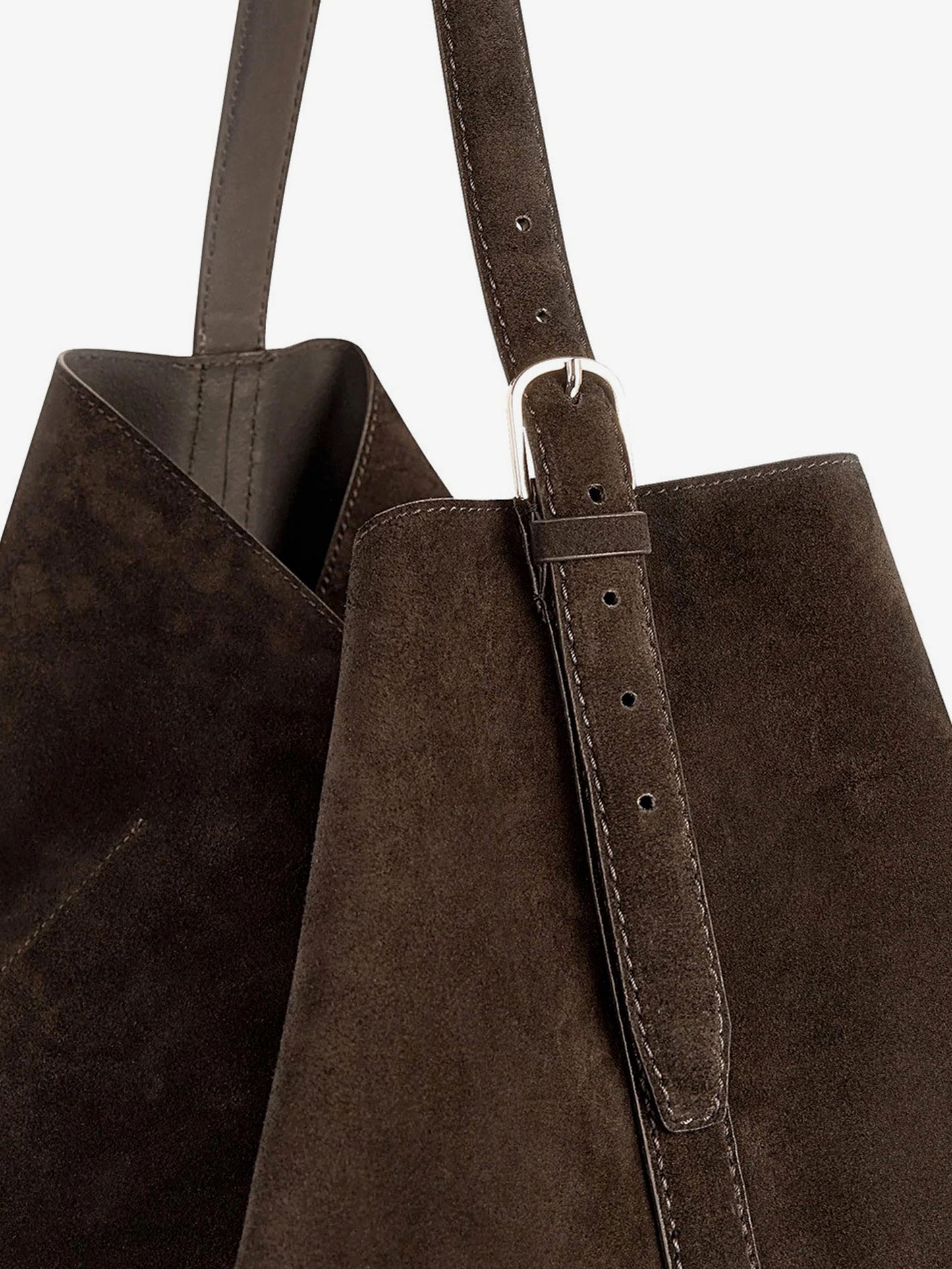 Suede Belted Tote shoulder Bag