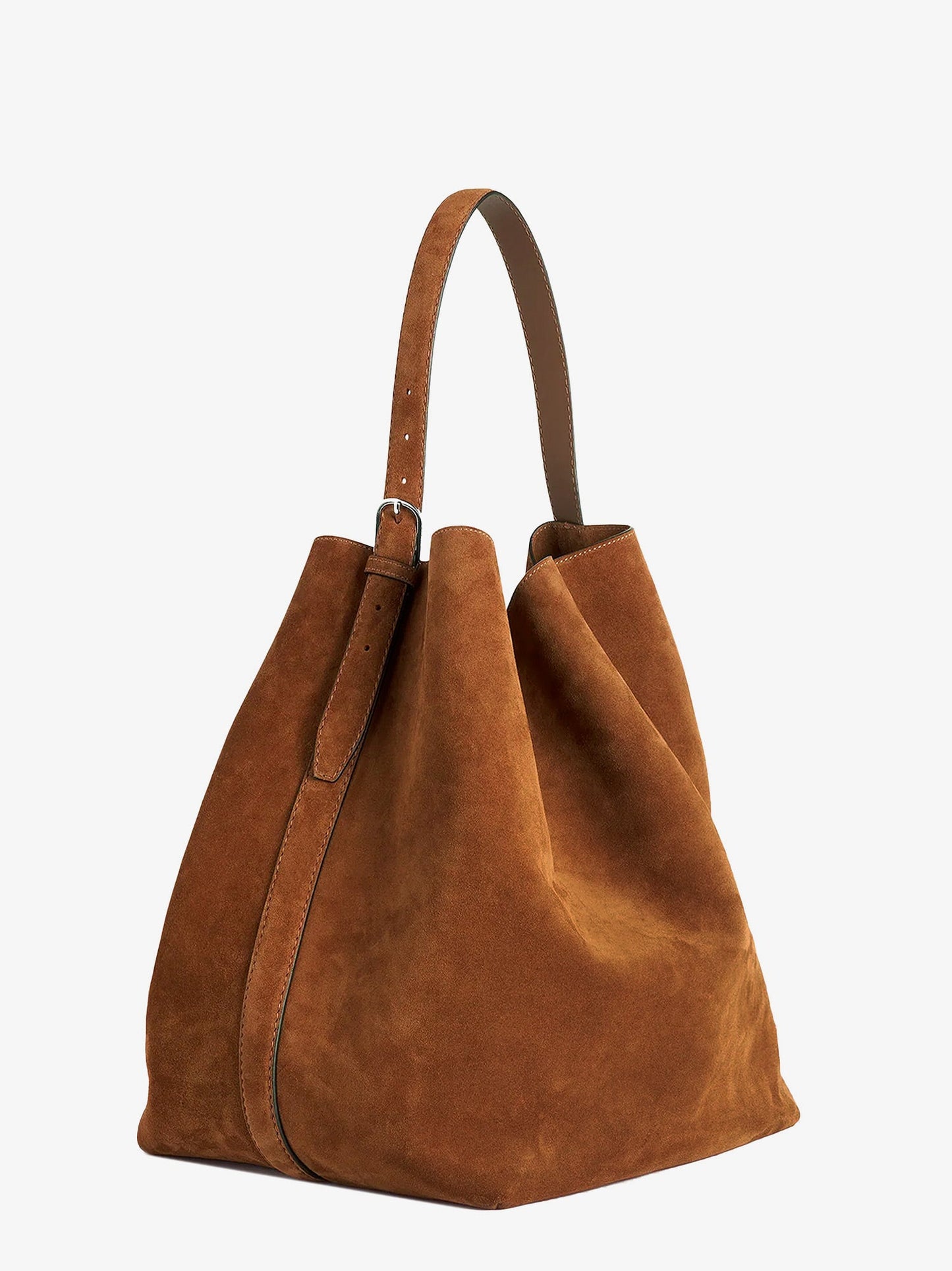 Suede Belted Tote shoulder bag