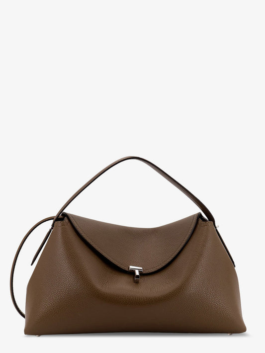 T-Lock hammered leather shoulder bag