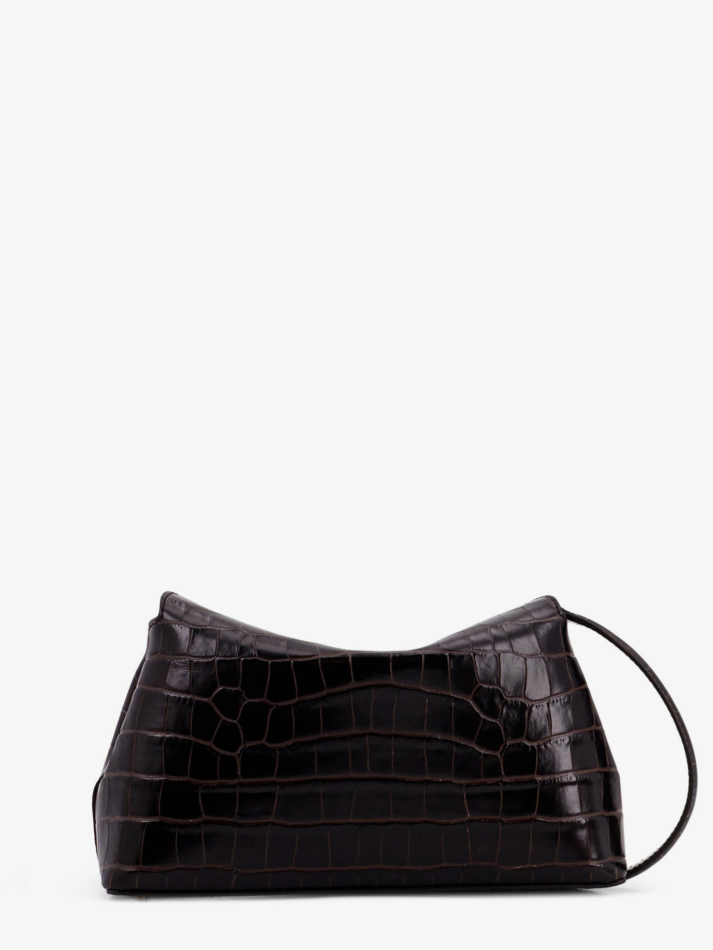 T-Lock leather crossbody bag with croco effect