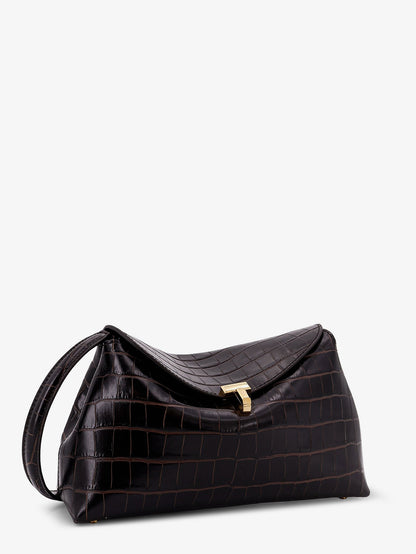 T-Lock leather crossbody bag with croco effect thumbnail