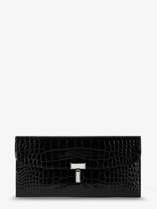 T-Lock croco print leather wallet
