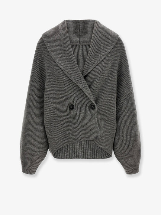 Shawl-Lapel wool cardigan