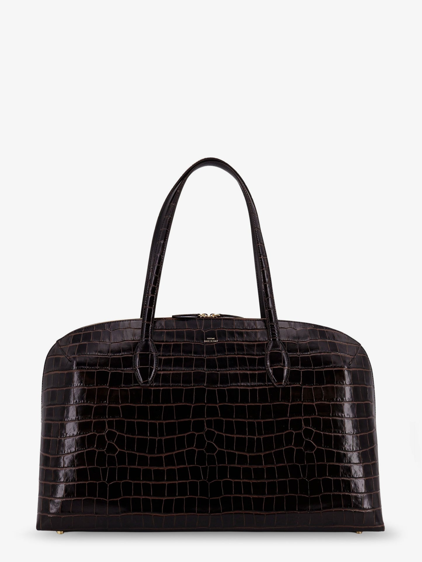 Croco embossed day leather handbag