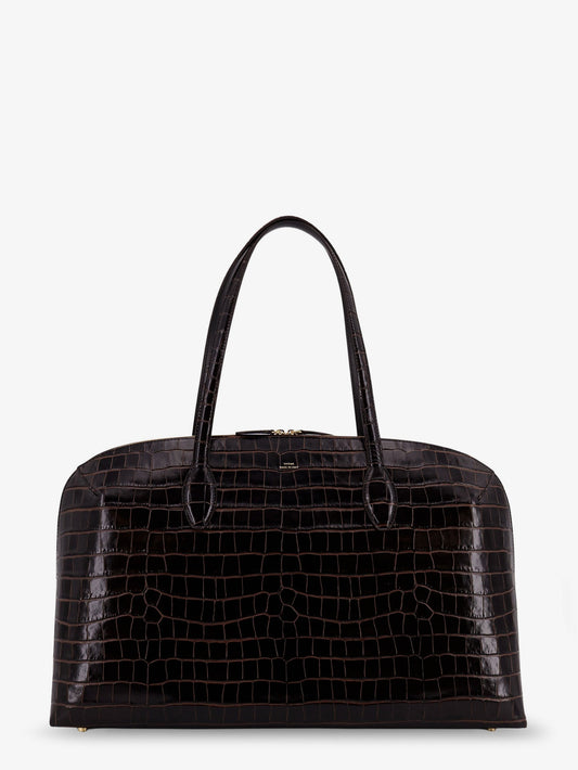 Croco embossed day leather handbag