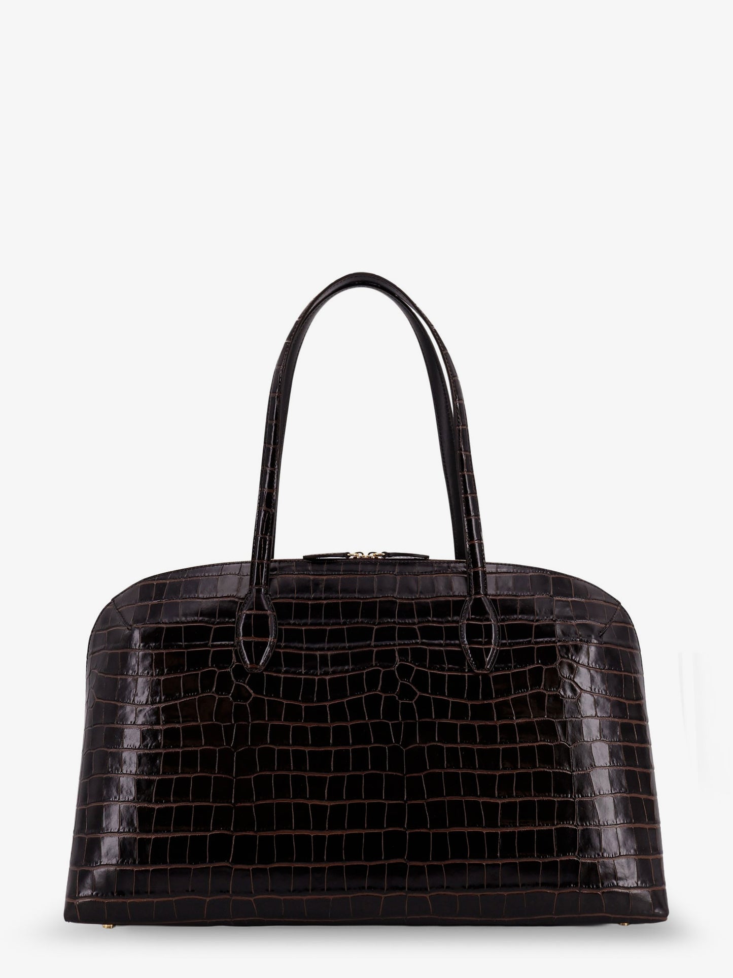 Croco embossed day leather handbag